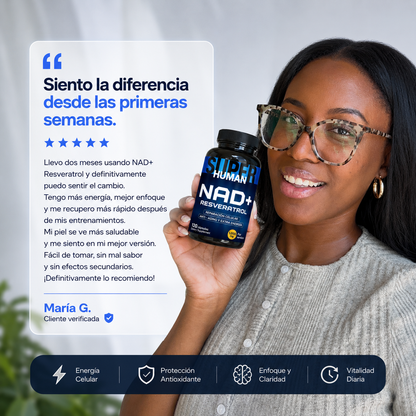 💊 NAD+ Resveratrol - Cápsulas de Reparación Celular Antienvejecimiento y Energía Extra.