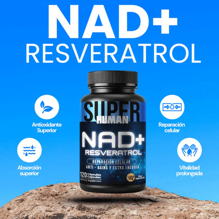 💊 NAD+ Resveratrol - Cápsulas de Reparación Celular Antienvejecimiento y Energía Extra.