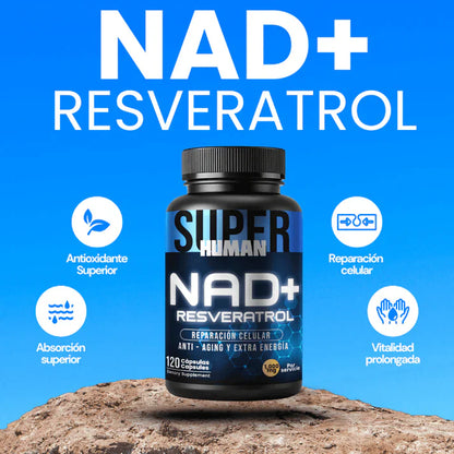 💊 NAD+ Resveratrol - Cápsulas de Reparación Celular Antienvejecimiento y Energía Extra.